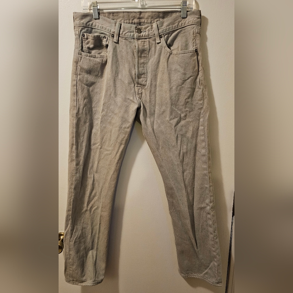 Levis 501 Straight Leg Button Fly Cotton Gray Jeans Men's Size 32x29